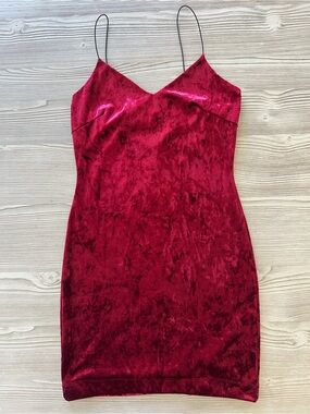 Velvet Slip Dress in Deep Wine Red